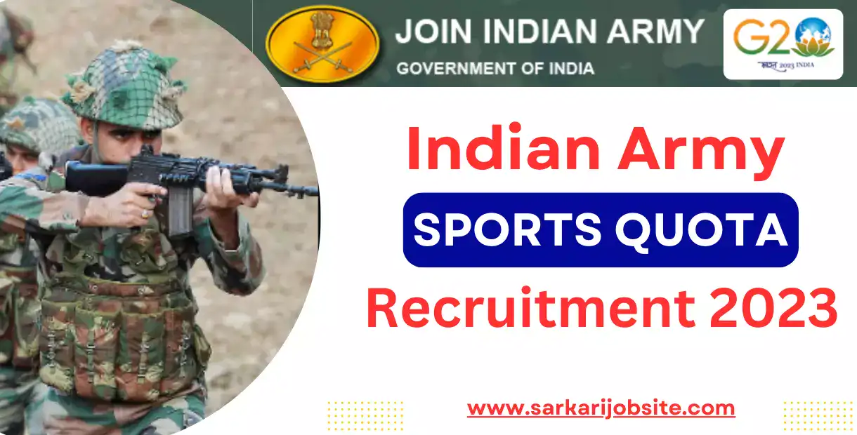 Indian Army Sports Quota Recruitment 2023