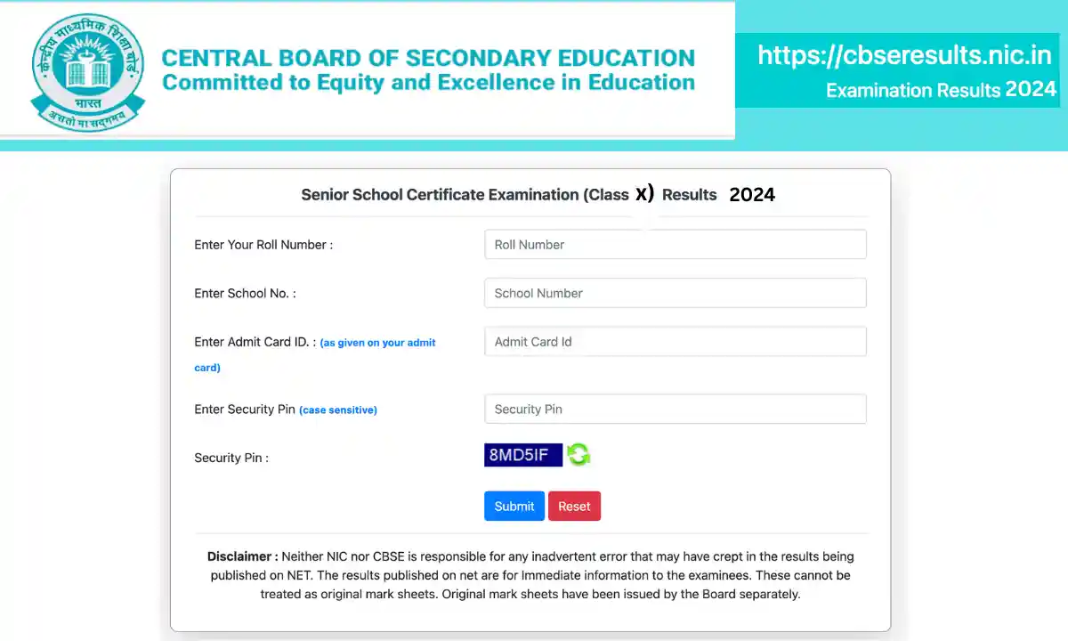 CBSE Result 2024 Class 10 Check Online