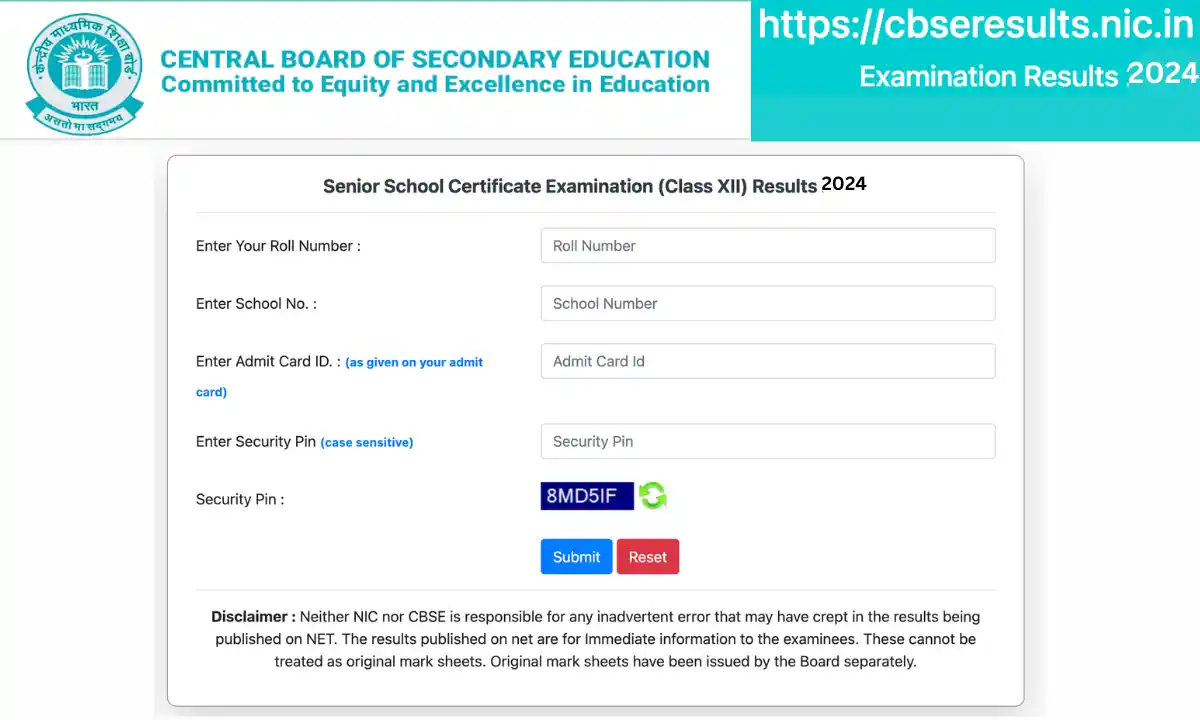CBSE Result 2024 Class 12 Check Online