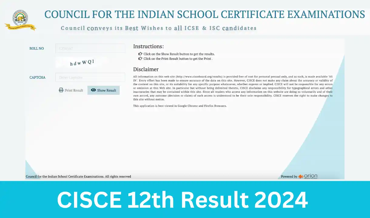 CISCE 12th Result 2024 Check Online
