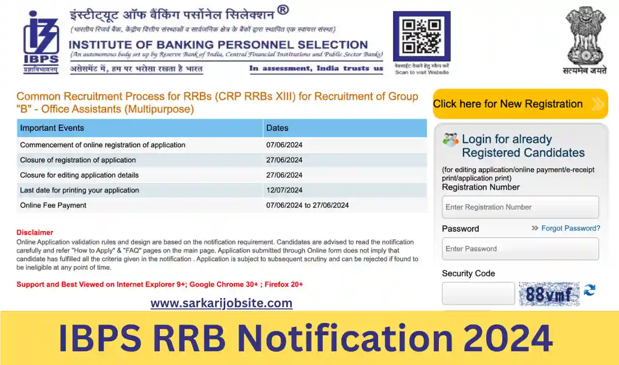 IBPS RRB Notification 2024 PDF Download