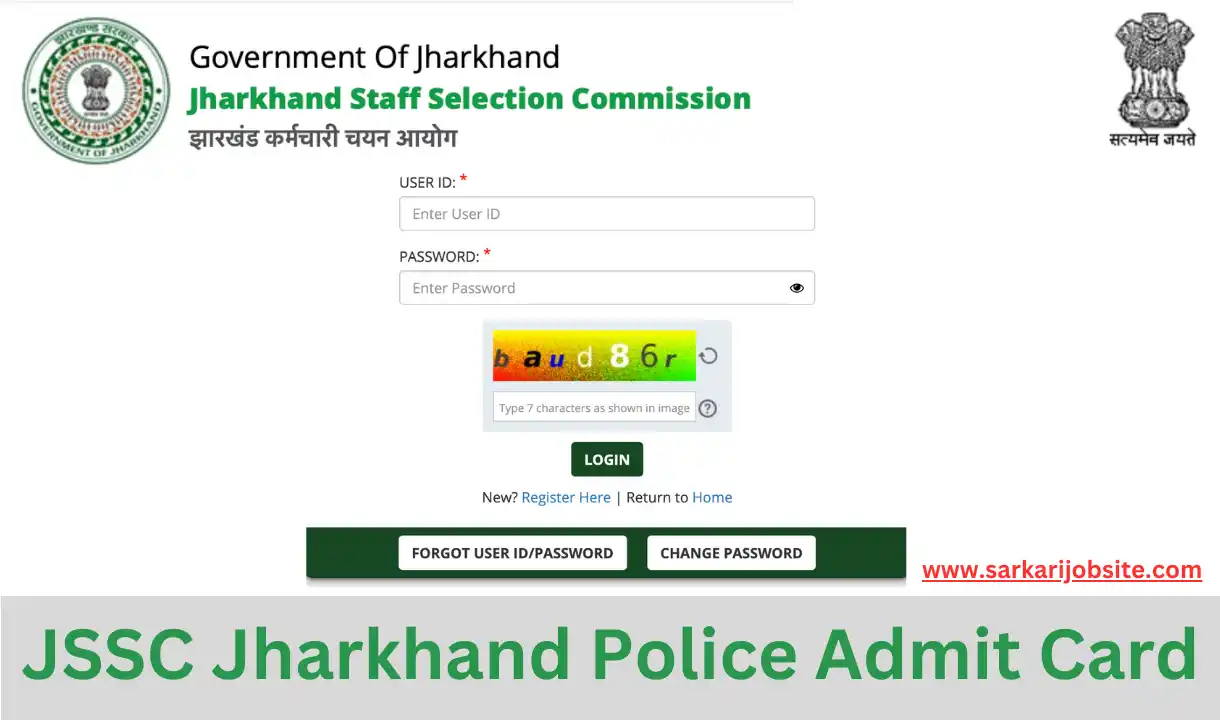 JSSC Jharkhand Police Admit Card